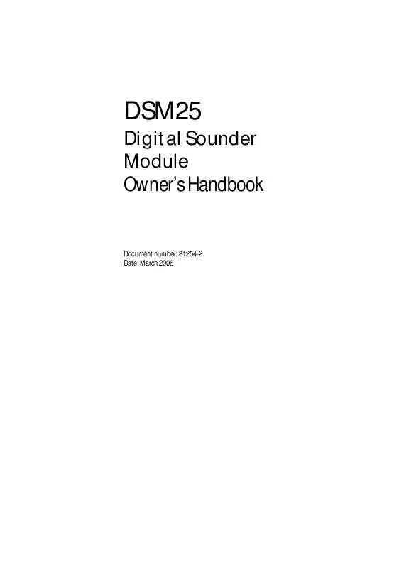 Mode d'emploi RAYMARINE DSM25 DIGITAL SOUNDER MODULE (FOR A60 AND A65)