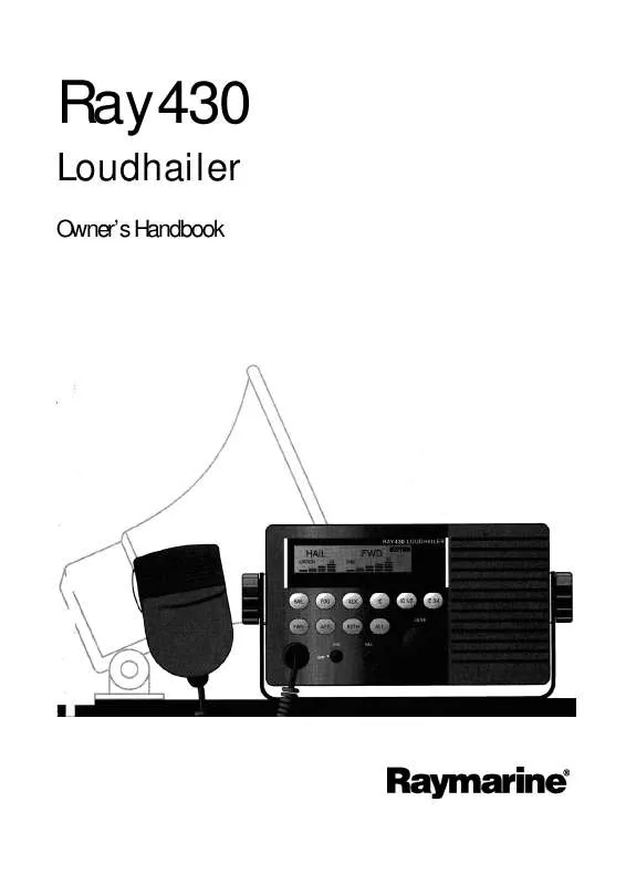 Mode d'emploi RAYMARINE RAY430 LOUDHAILER