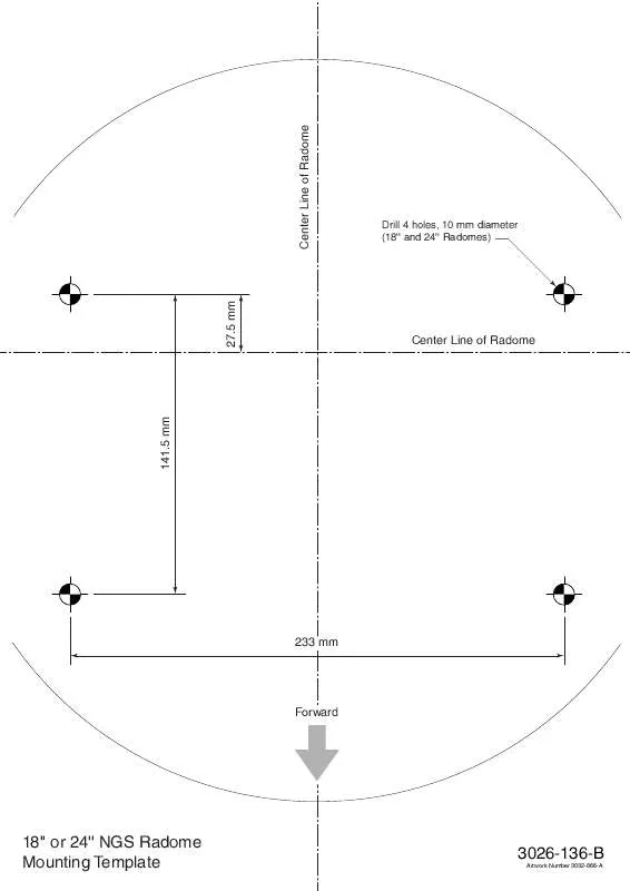 Mode d'emploi RAYMARINE RD424 MOUNTING TEMPLATE