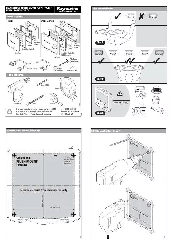 Mode d'emploi RAYMARINE SMARTPILOT CONTROLLERS FLUSH MOUNT