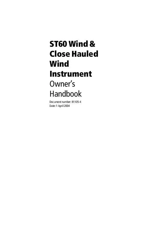 Mode d'emploi RAYMARINE ST60 WIND