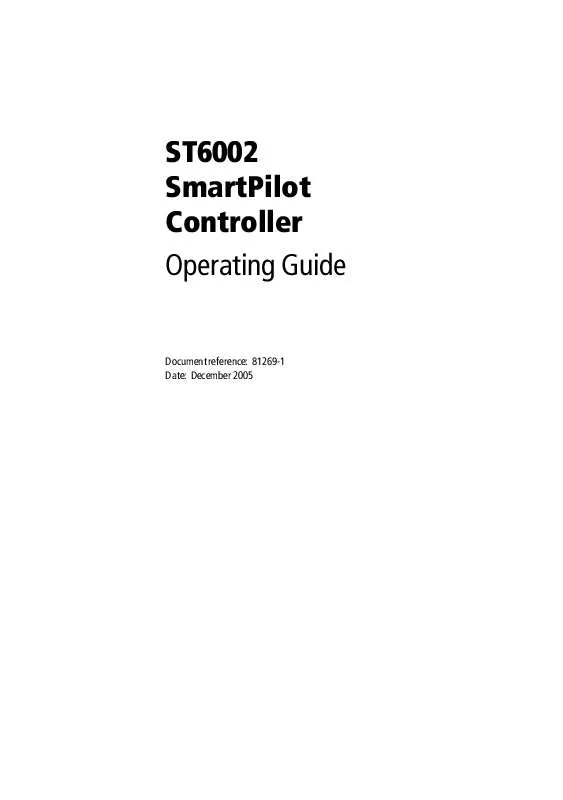 Mode d'emploi RAYMARINE ST6002 SMARTPILOT CONTROLLER