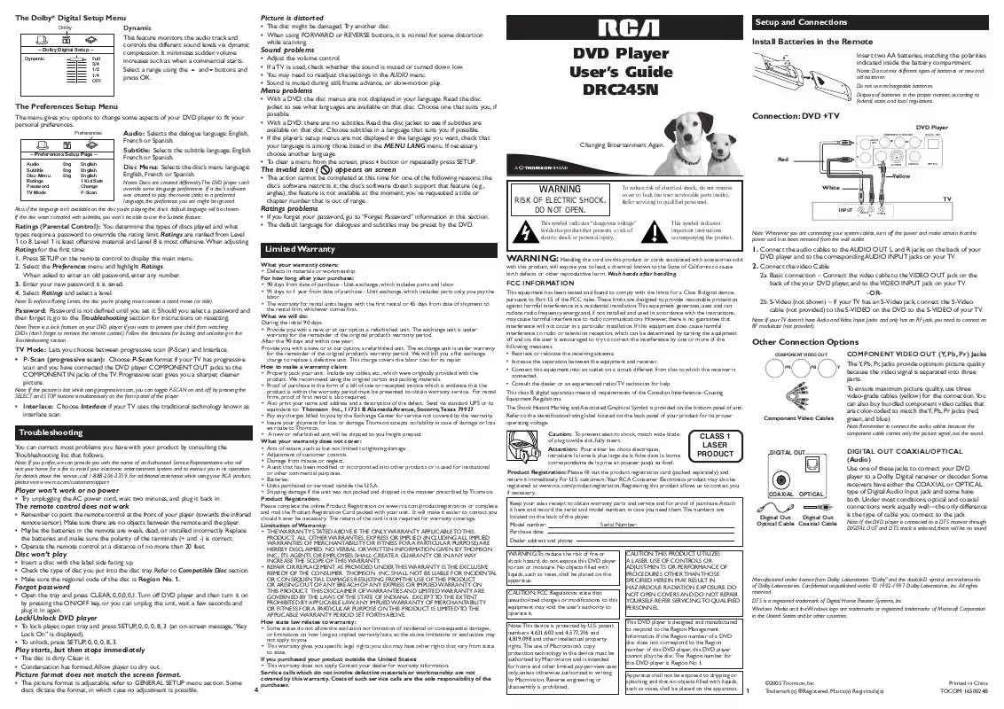 Mode d'emploi RCA DRC245N