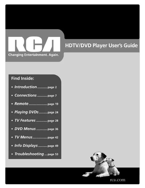 Mode d'emploi RCA HD52W69D