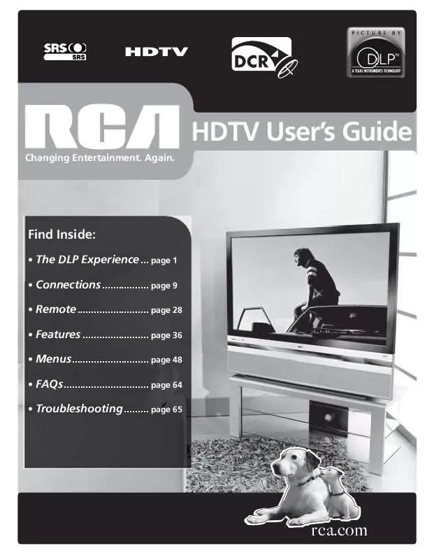 Mode d'emploi RCA HD61LPW62