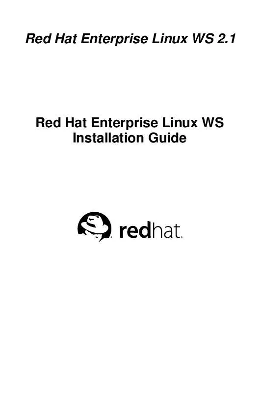 Mode d'emploi REDHAT ENTERPRISE LINUX WS 2.1