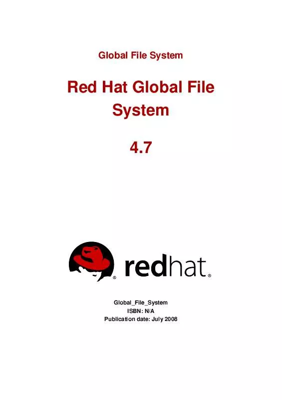 Mode d'emploi REDHAT GLOBAL FILE SYSTEM 4.7