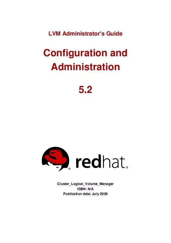 Mode d'emploi REDHAT LVM ADMINISTRATOR 5.2