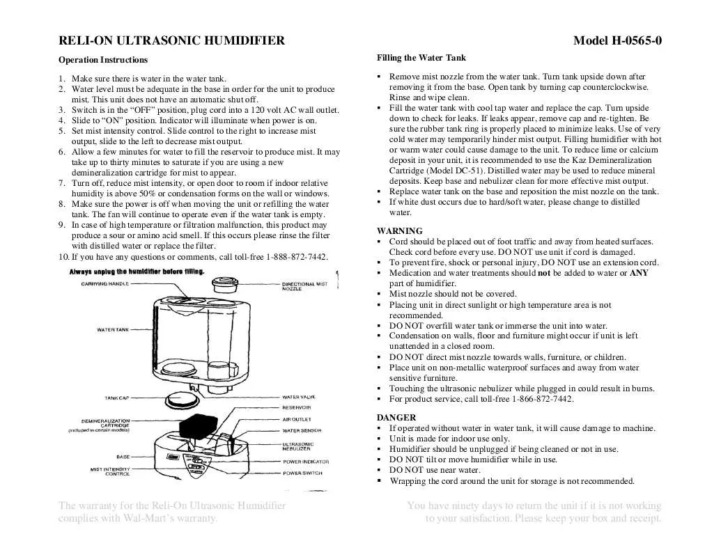 Mode d'emploi RELION H-0565-0