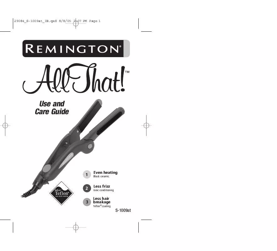 Mode d'emploi REMINGTON SB-1009AT ALL THAT FOLDING HANDLE STYLER