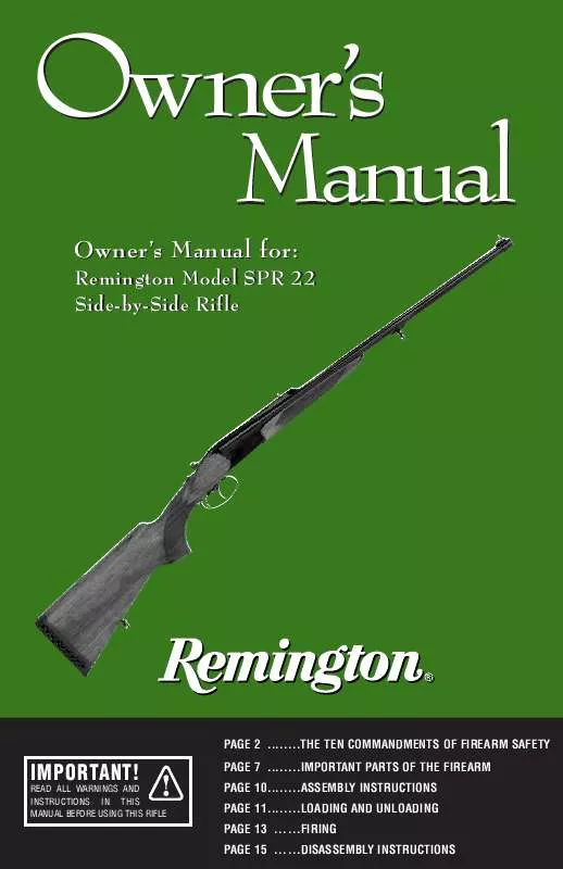 Mode d'emploi REMINGTON SPR 22