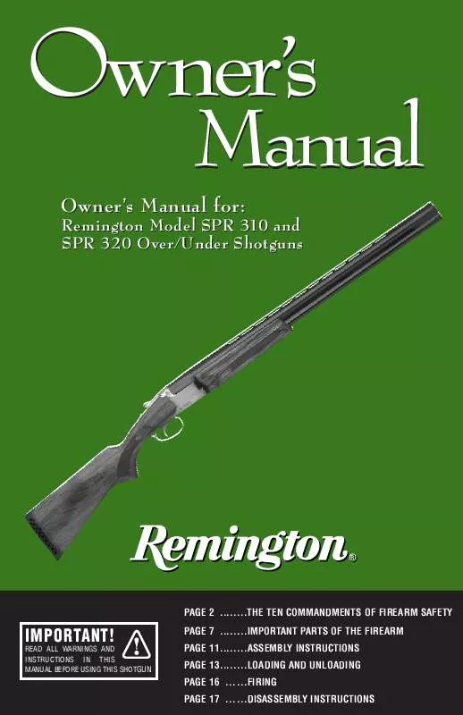 Mode d'emploi REMINGTON SPR 320