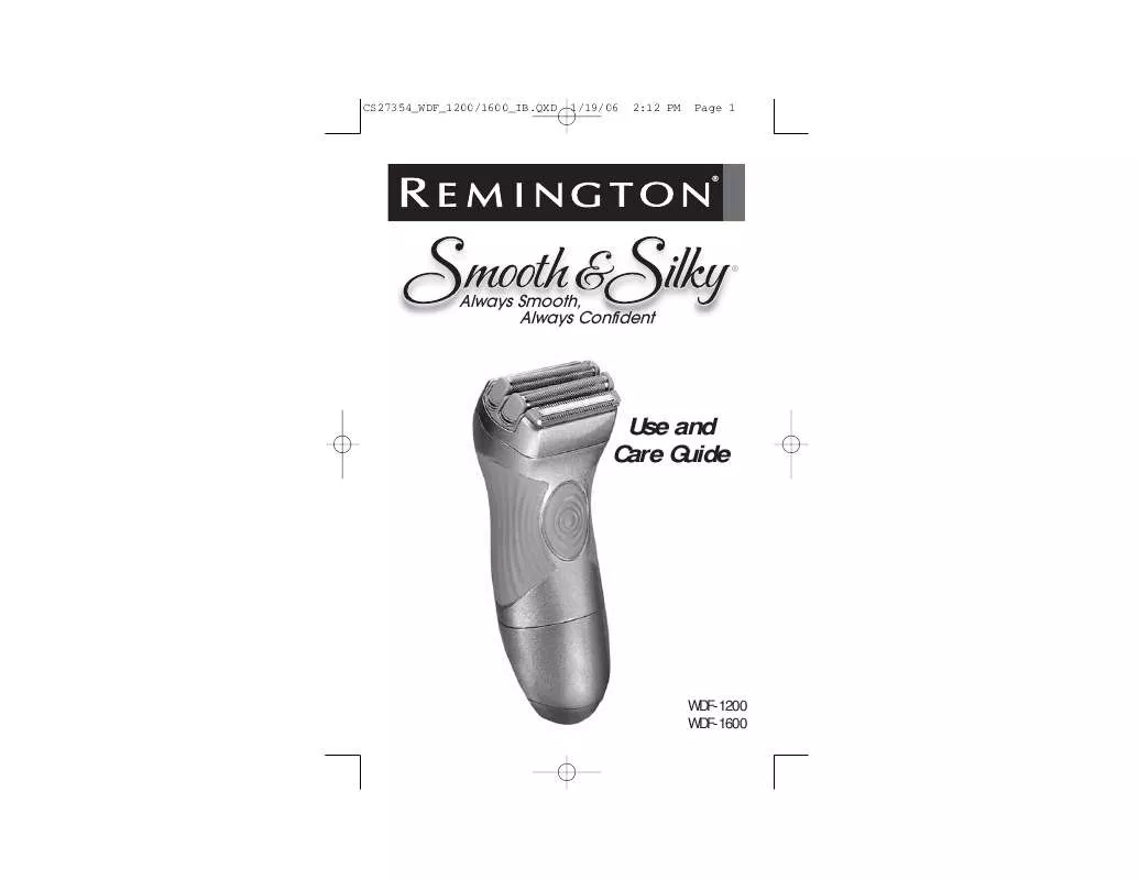 Mode d'emploi REMINGTON WDF-1600