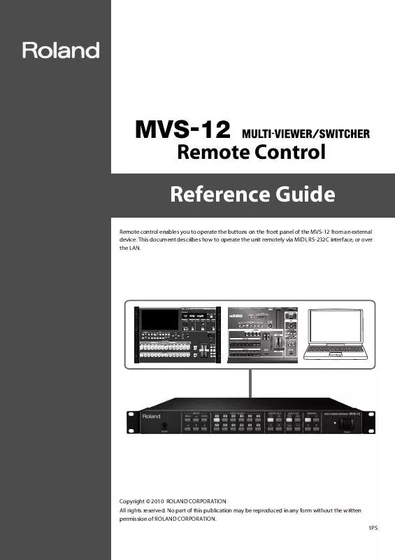 Mode d'emploi ROLAND MVS-12