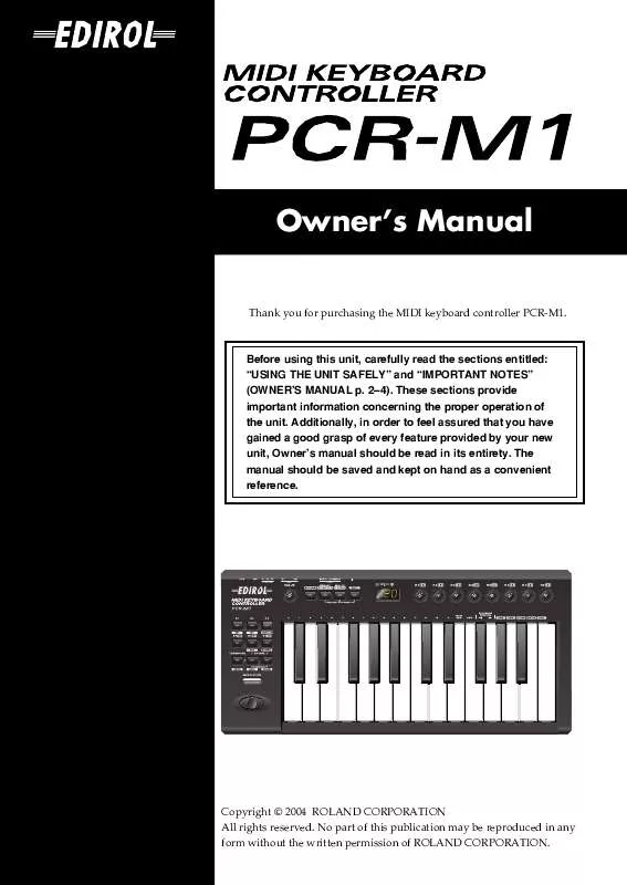 Mode d'emploi ROLAND PCR-M1