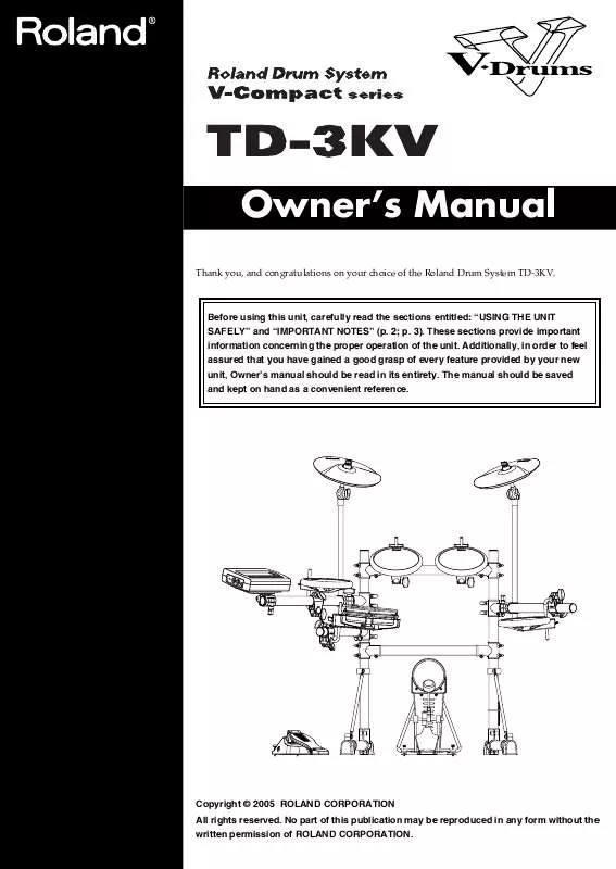 Mode d'emploi ROLAND TD-3KV