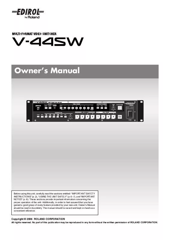 Mode d'emploi ROLAND V-44SW