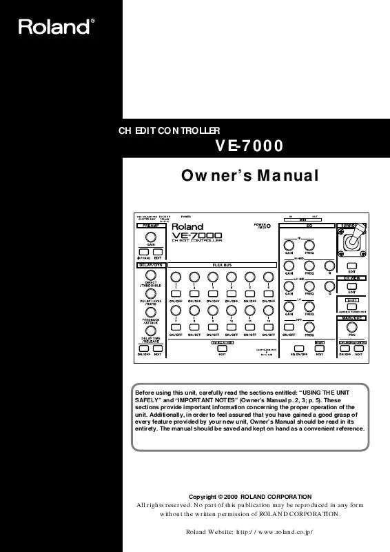 Mode d'emploi ROLAND VE-7000