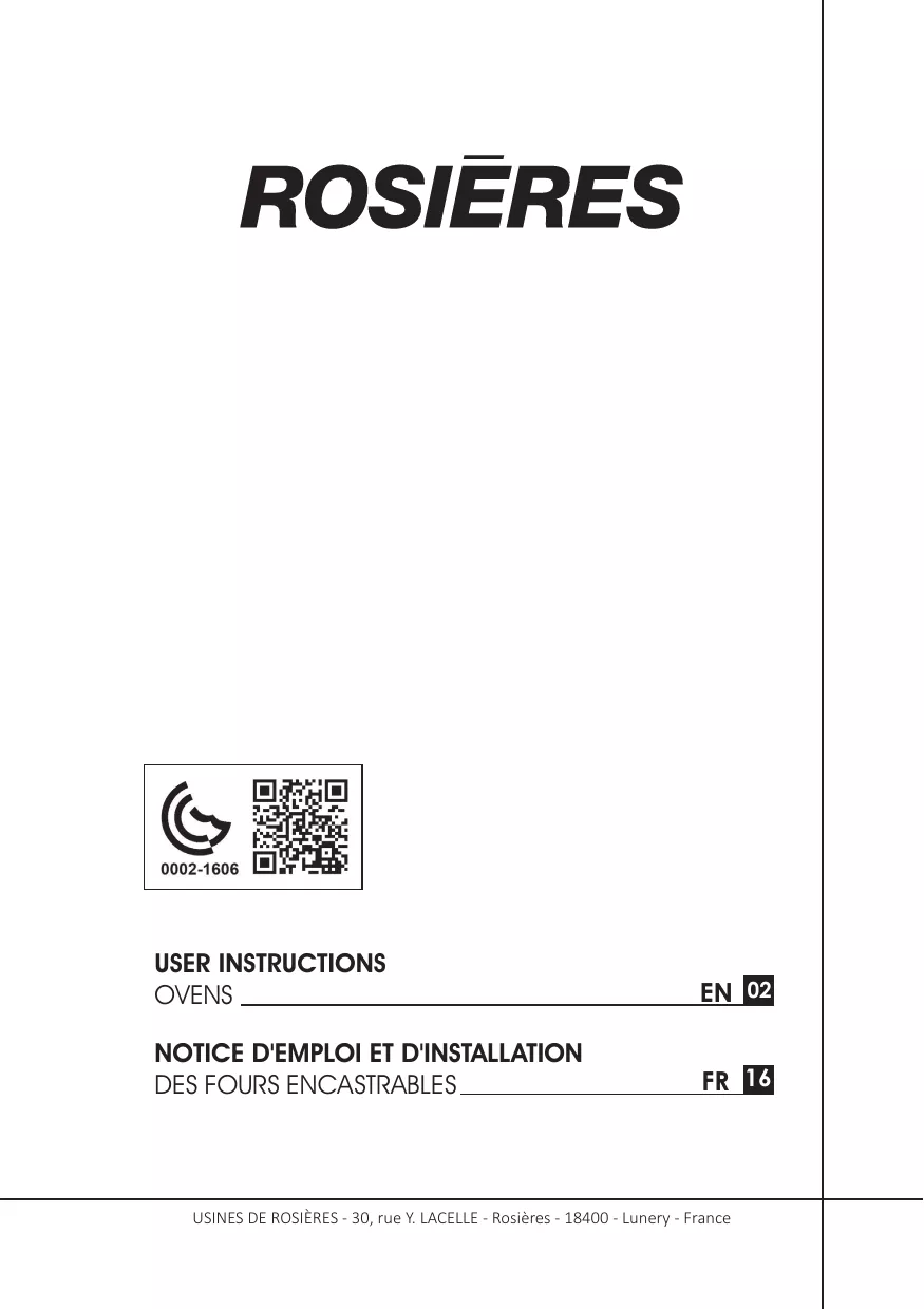 Mode d'emploi ROSIERES RFZP6977IN
