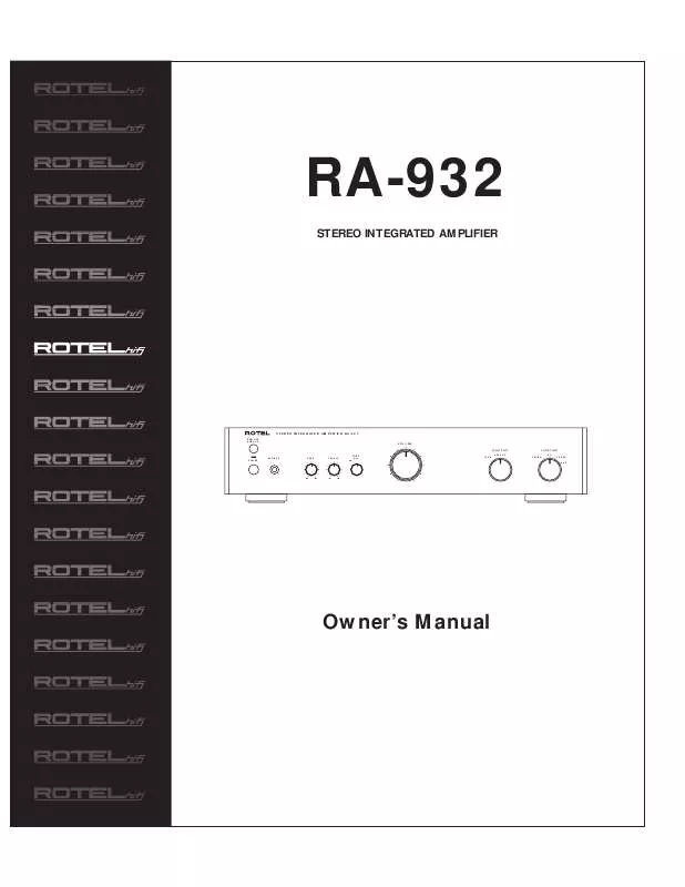 Mode d'emploi ROTEL RA-932