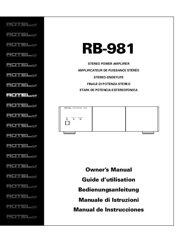 Mode d'emploi ROTEL RB-981