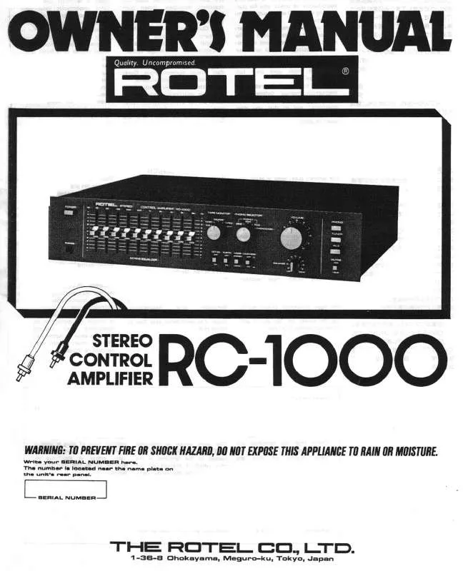 Mode d'emploi ROTEL RC-1000