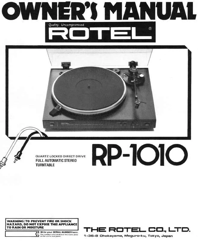Mode d'emploi ROTEL RP-1010