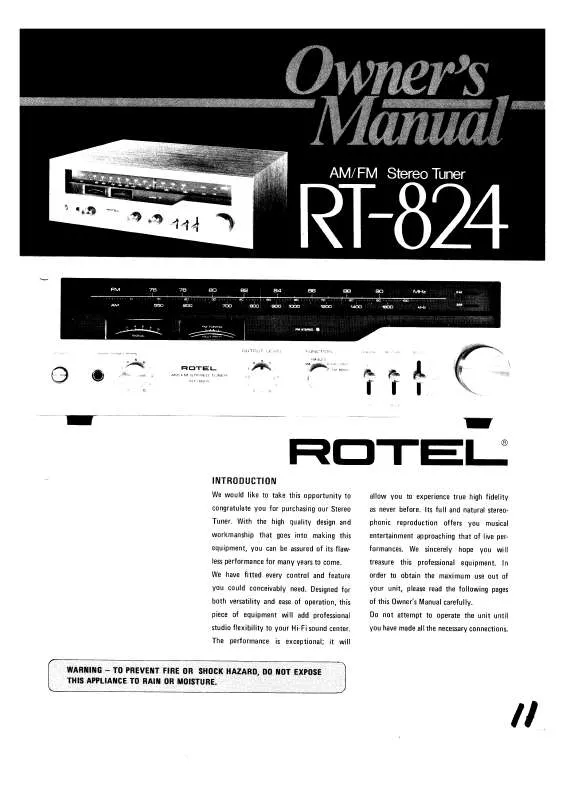 Mode d'emploi ROTEL RT-824