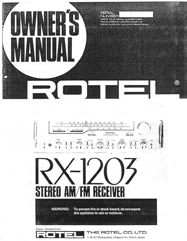 Mode d'emploi ROTEL RX-1203
