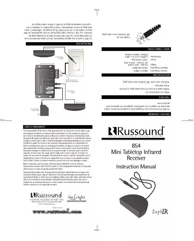 Mode d'emploi RUSSOUND 854