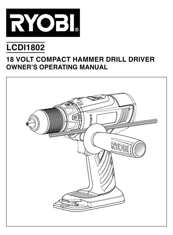 Mode d'emploi RYOBI LCDI 1802