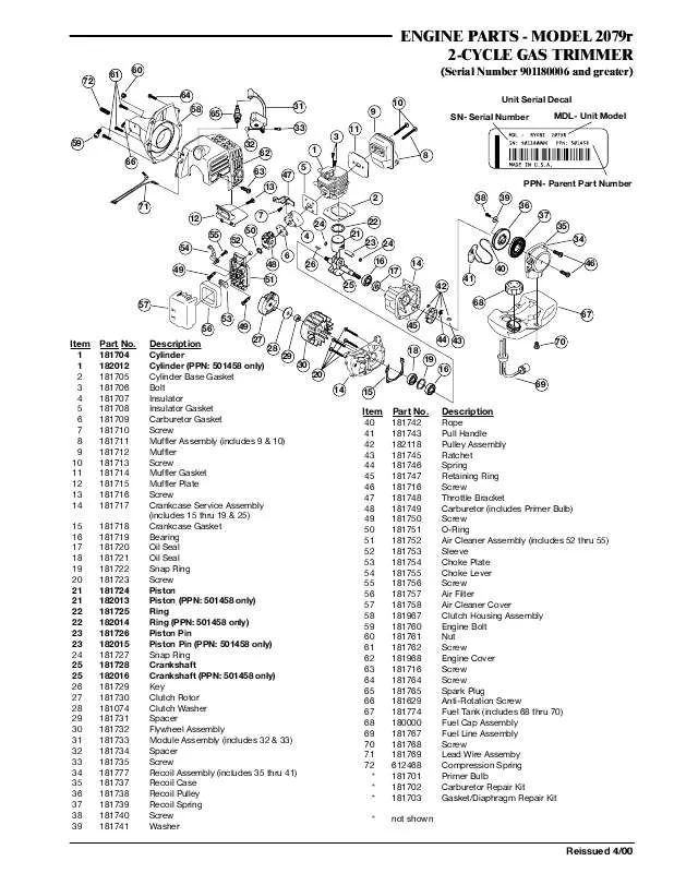 Mode d'emploi RYOBI 2079