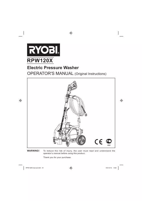 Mode d'emploi RYOBI RPW120X