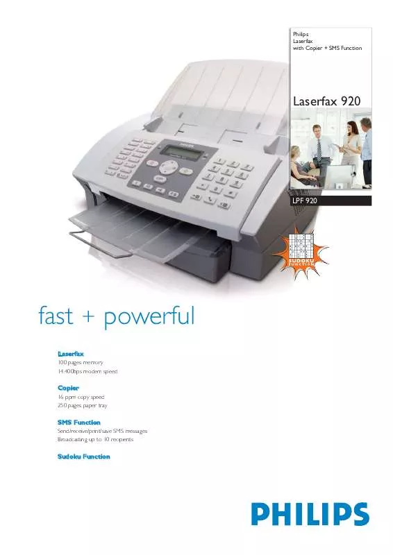 Mode d'emploi SAGEM LPF 920