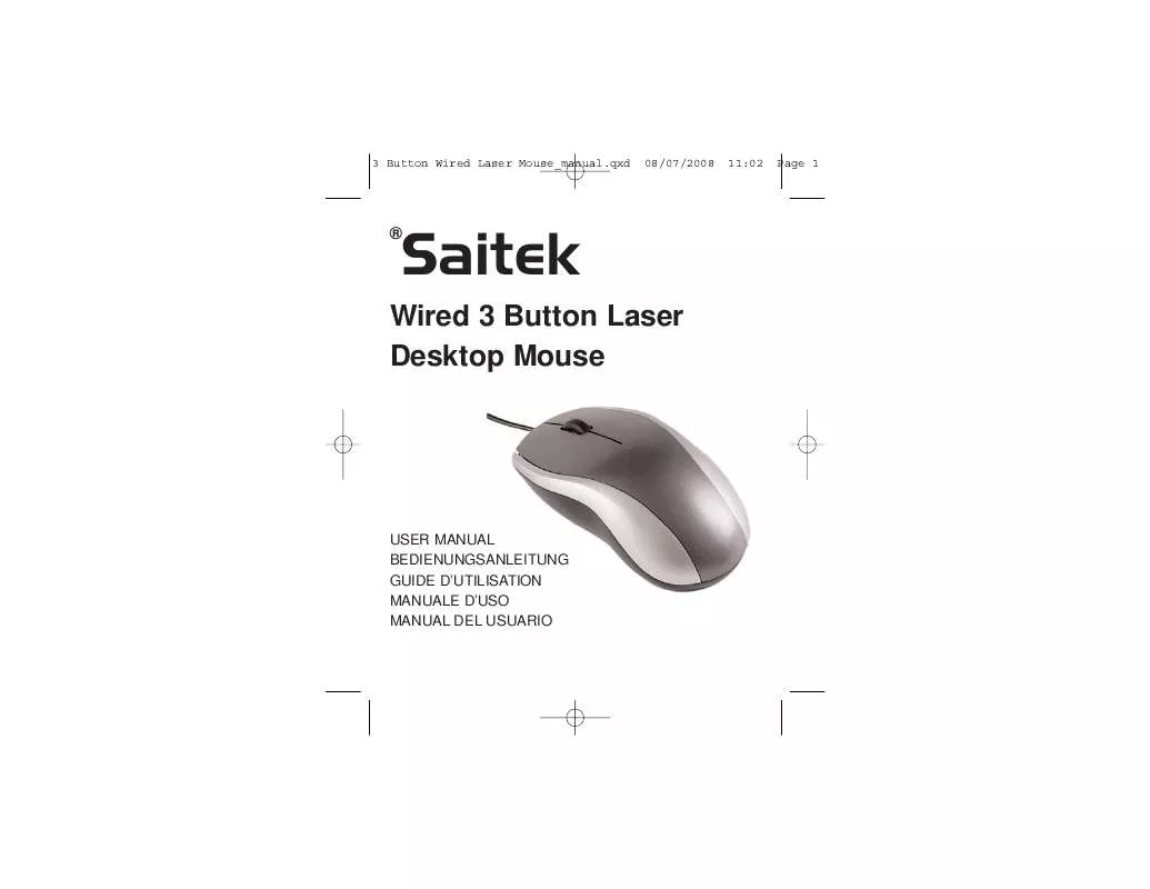 Mode d'emploi SAITEK 3 BUTTON LASER MOUSE