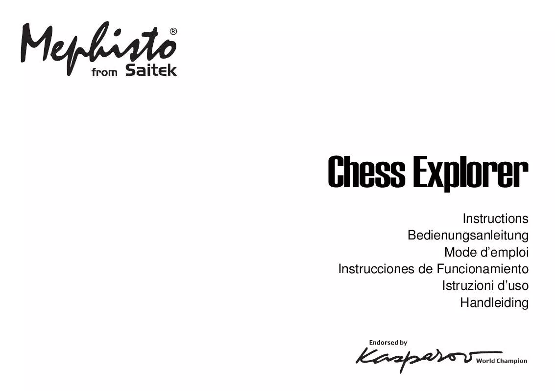 Mode d'emploi SAITEK CHESS EXPLORER