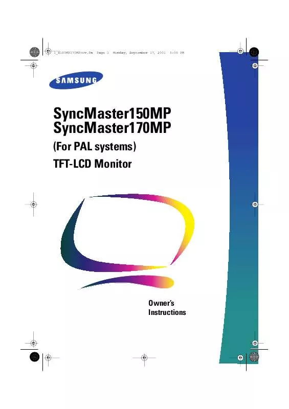 Mode d'emploi SAMSUNG SYNCMASTER 150MP-TFT