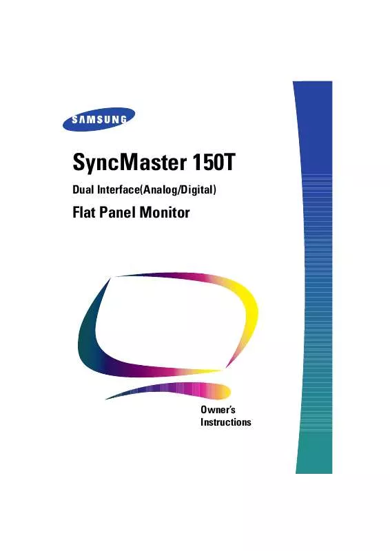 Mode d'emploi SAMSUNG SYNCMASTER 150T-TFT