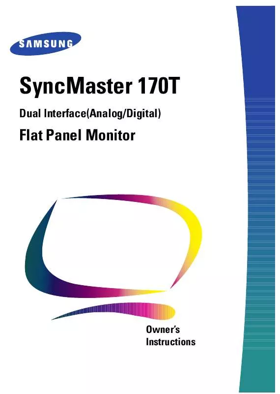 Mode d'emploi SAMSUNG SYNCMASTER 170T TFT