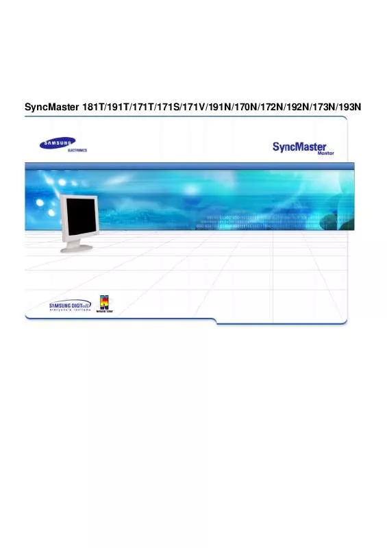 Mode d'emploi SAMSUNG SYNCMASTER 171S+