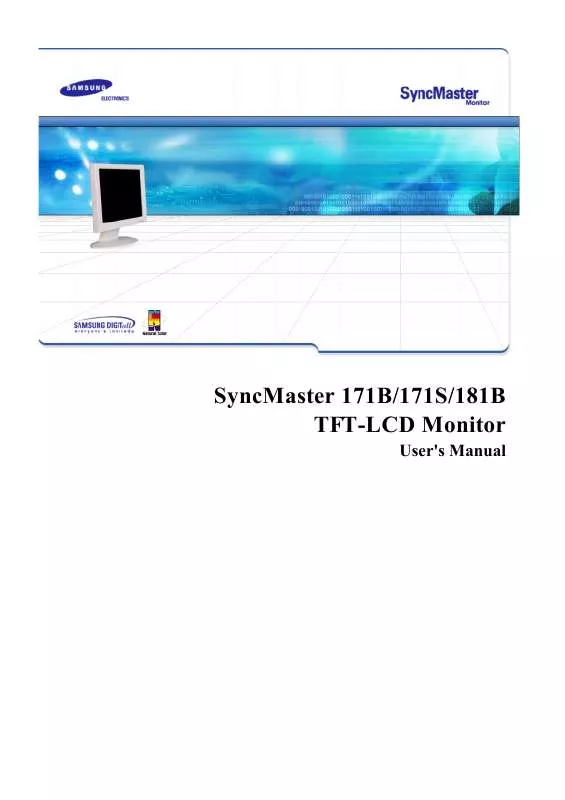 Mode d'emploi SAMSUNG SYNCMASTER 171S-