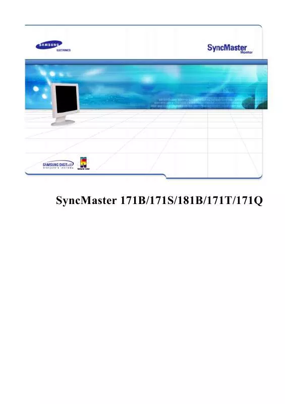 Mode d'emploi SAMSUNG SYNCMASTER 171T PIVOT