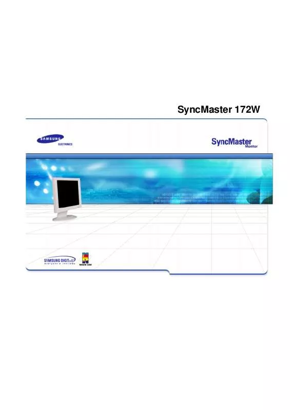 Mode d'emploi SAMSUNG SYNCMASTER 172W