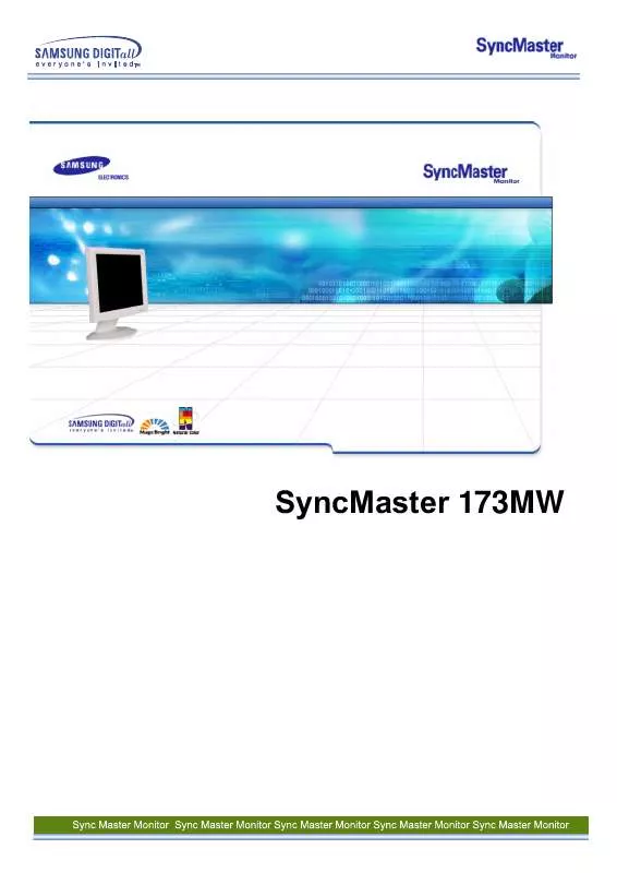 Mode d'emploi SAMSUNG SYNCMASTER 173MW