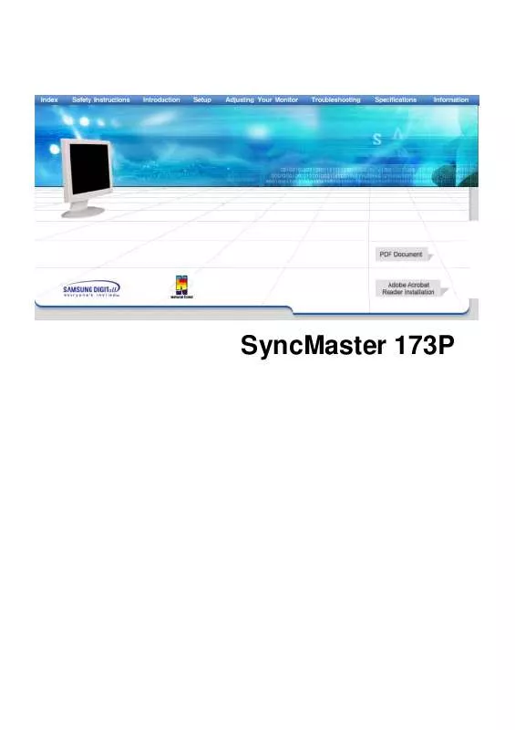 Mode d'emploi SAMSUNG SYNCMASTER 173P