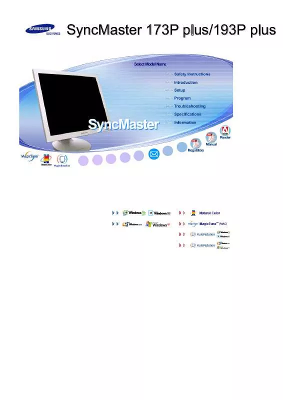 Mode d'emploi SAMSUNG SYNCMASTER 173PPLUS