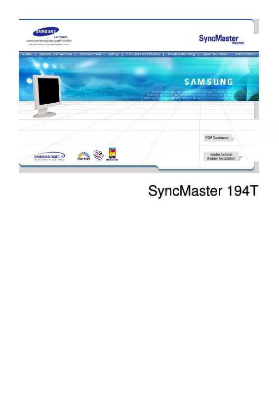 Mode d'emploi SAMSUNG SYNCMASTER 194T