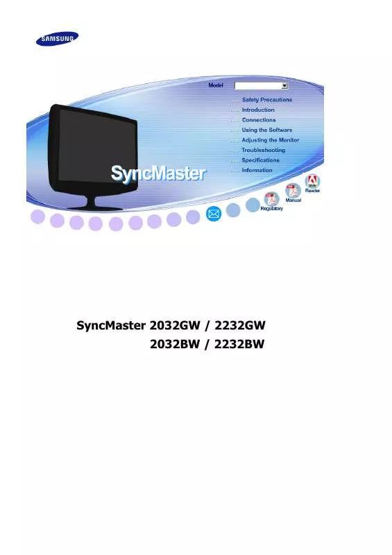 Mode d'emploi SAMSUNG SYNCMASTER 2032GW