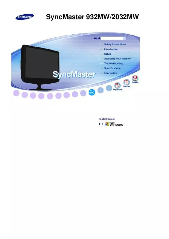 Mode d'emploi SAMSUNG SYNCMASTER 2032MW