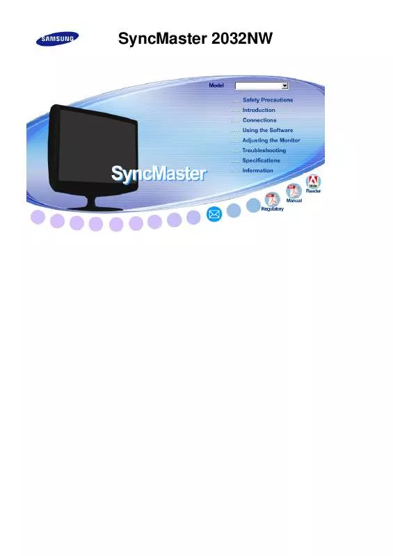 Mode d'emploi SAMSUNG SYNCMASTER 2032NW